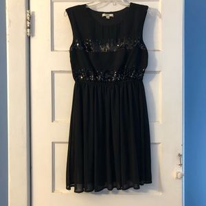 YA Los Angeles Little Black Dress. Sequin accents. Size L.
